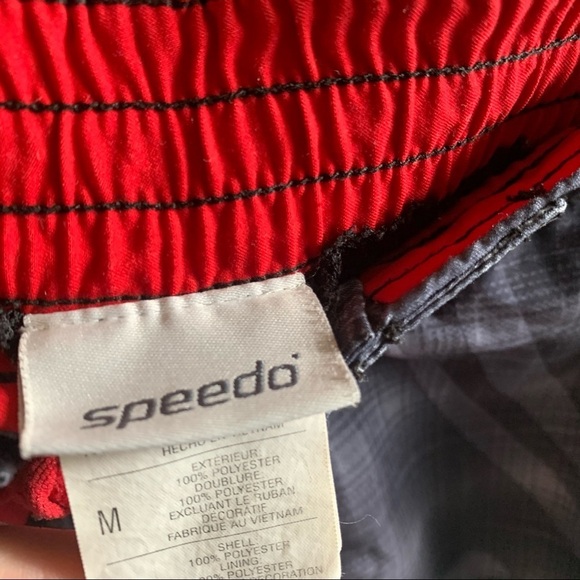 Men’s Speedo Gray Swim Trunks Shorts Sz M 9.75in - Picture 2 of 3